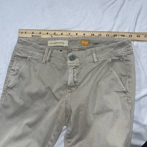 Pilcro  Pants Womens 27 Hyphen Chino Mid Rise Tan Pockets Stretchy Slim Tapered