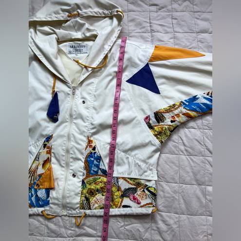 Mulberry Vintage  Street White w/ Nautical Patchwork Details Windbreaker - Medium