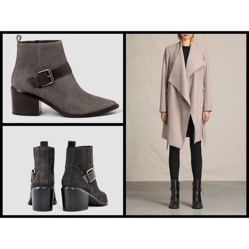 ALLSAINTS 💕💕 Jason Buckle Ankle Boots Dark Grey