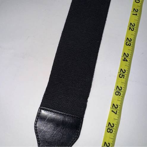 Brooks Brothers  Black Linen Leather Elastic Belt Size Small / Medium