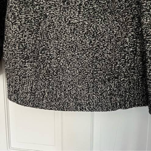 Aritzia  TNA Gray White Telluride Wool Zipper Sweater Shawl Collar Size S…