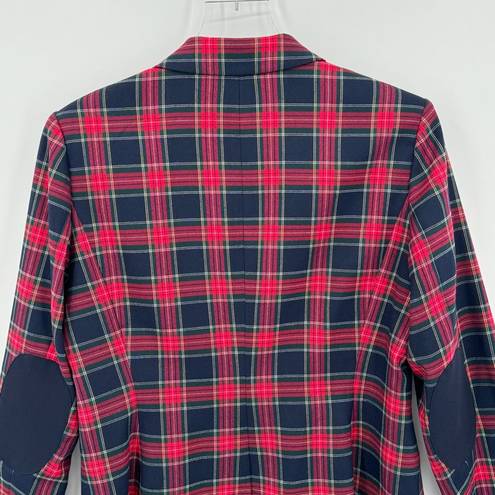 Tommy Hilfiger  red blue plaid single breasted blazer jacket 10