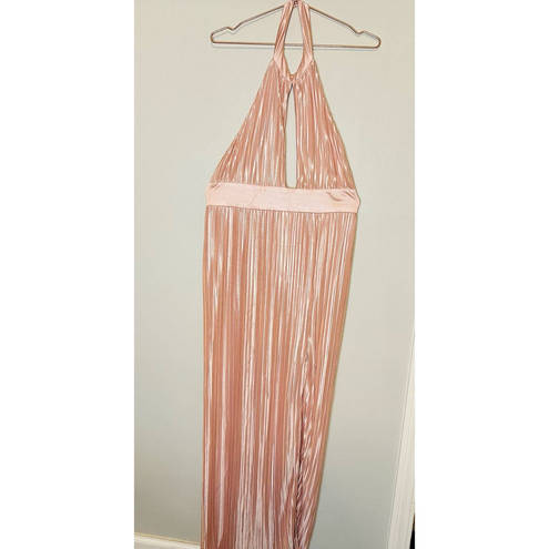 Pink Blush TJD The Jetset Dairies Women's  Pleated Skirt Halter Gown Size L