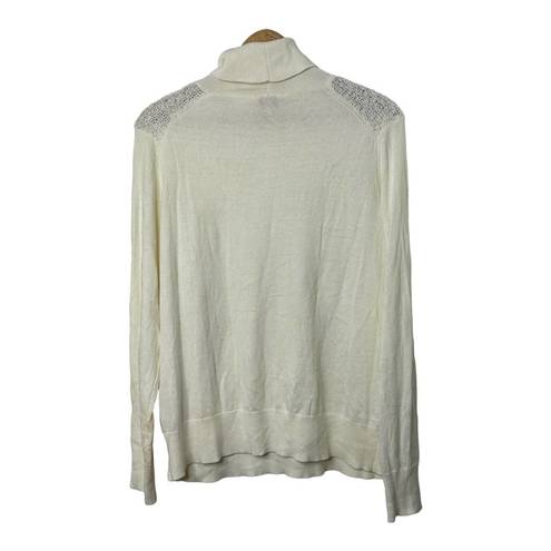 Juicy Couture  Ivory Textured Wool-Blend Turtleneck Sweater Women's XL New