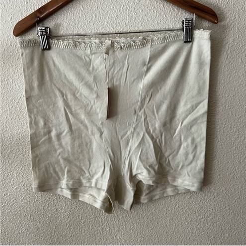 SKIMS  lace Pointelle high rise Boxer shorts in bone ivory NWT 4X