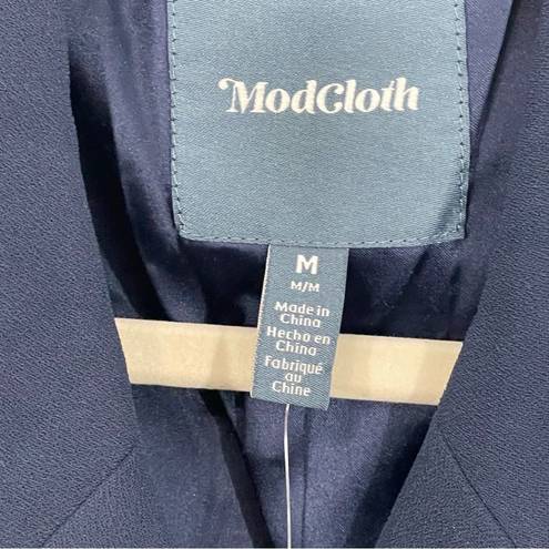 Modcloth NWT  Along for the Ride Navy Blue Crepe Coat Size MEDIUM