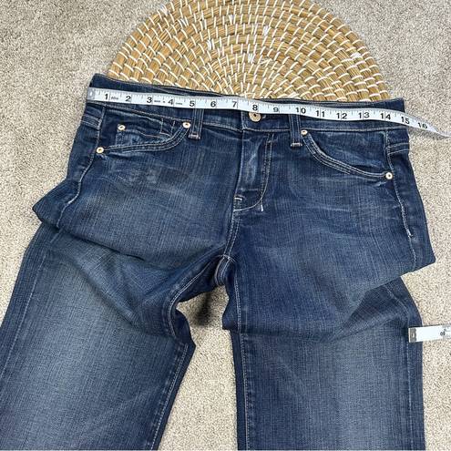 7 For All Mankind  Dojo Cropped Capri Straight Leg Jeans Blue Dark Wash Size 26