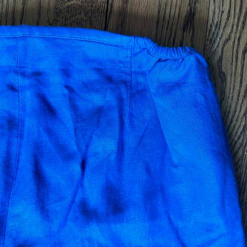 Talbots Vintage  Blue Linen Capri Pants Women’s 14