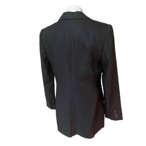 The Row Embassy Single Button Black Linen Jacket Blazer, Sz 4