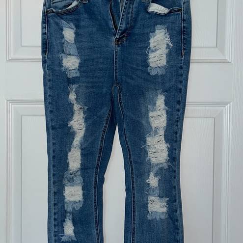 Wax Jean Wax + jean distressed medium wash skinny jeans