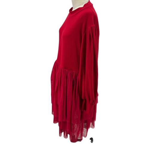 Krass&co Ivy City . Short Cosette Dress in Red Tulle Plus Size 2X