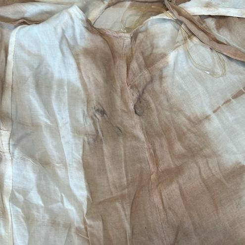 Daisy NWT  Island szXL brown tan cream tie dye summer dress w/tie in back