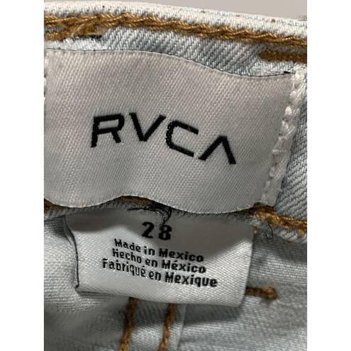 RVCA  Womens Denim Jeans Mid Skinny Light Wash Size 28