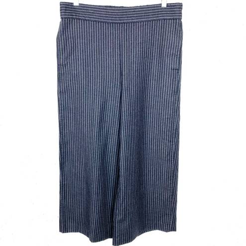 Madewell  Womens Bryant Wide Leg Pinstripe Trouser Pants Pull On Grey Size Large