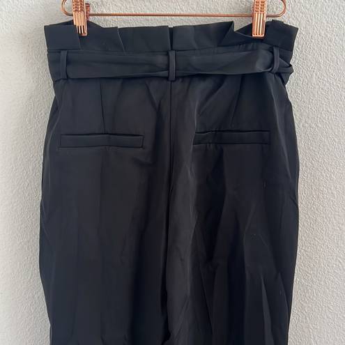 Lulus NWT  With Confidence Black Paper Bag Waist Pants Medium