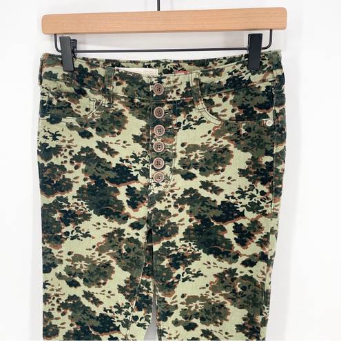 Pilcro  High Rise Skinny Camo Corduroy Pants Button Fly Green Size 27