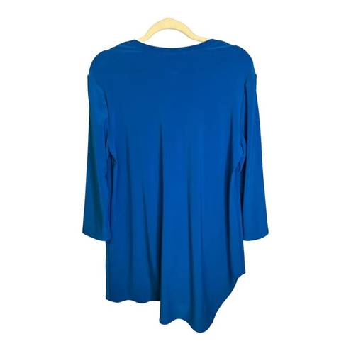 Joseph Ribkoff Blouse Women's Size US 12 UK 14 tunic tiered blue