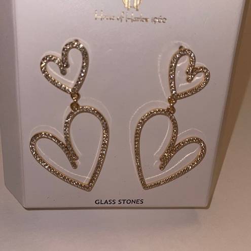 House of Harlow NWT  double heart earrings