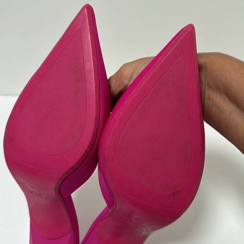 ZARA  Fuchsia Pink Pointed Kitten Heel  Mules Size 38