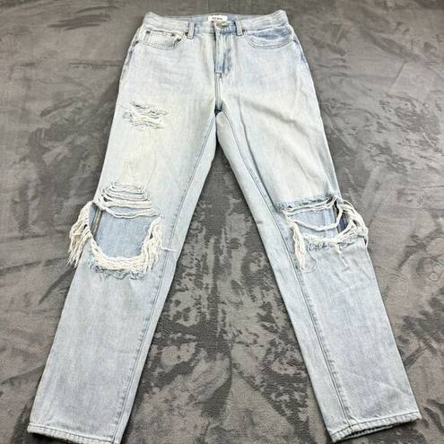 Pistola  Jeans Womens Size 27 Straight Distressed High Rise Light Wash Chic Mom