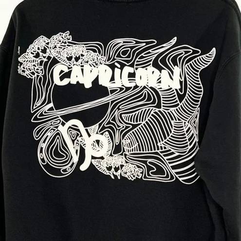 Good American  Capricorn Zodiac Sweatshirt in Black XS NWT