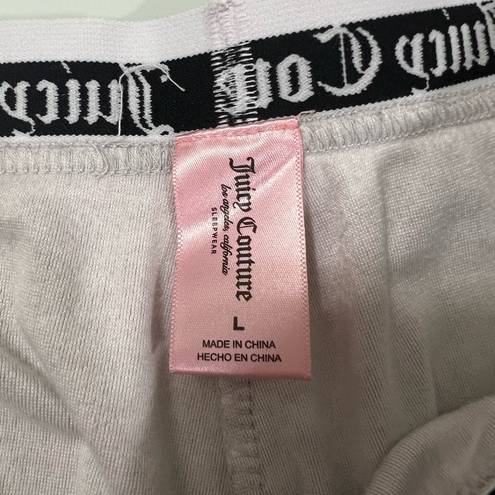 Juicy Couture  Gray Velour Logo Band Track Pants Size Large