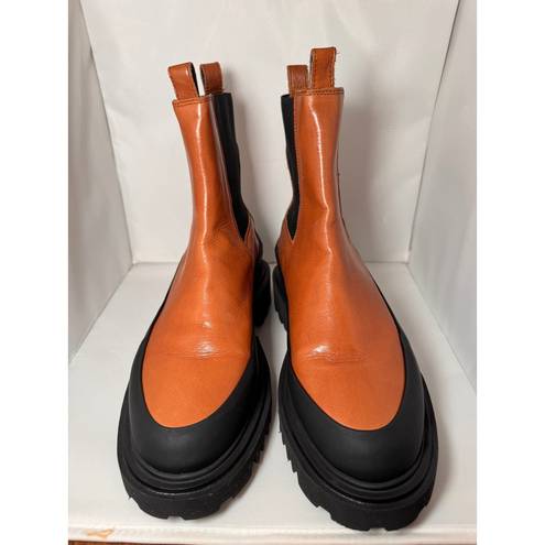 ALLSAINTS  Harlee Tan Leather Chunky Chelsea Boots size 38 US 7