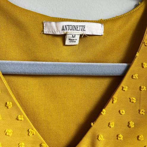 Bohme  | Antionette Alma Polka Dot Peplum Blouse in Mustard Size Medium