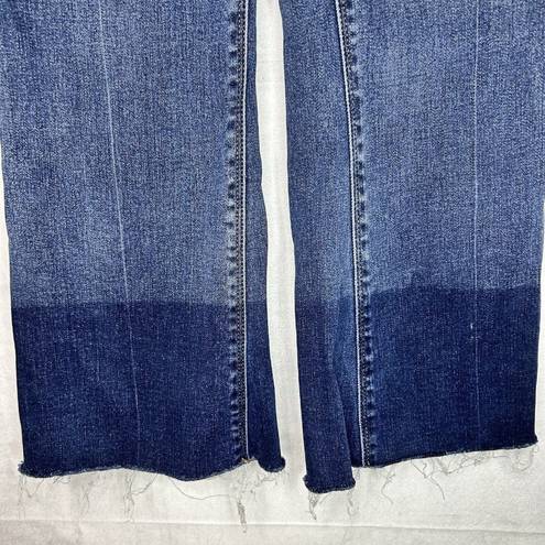 Spanx  Cropped Flare Denim Jeans Raw Edge Hem Rise Sz XS (25x26) 20231R