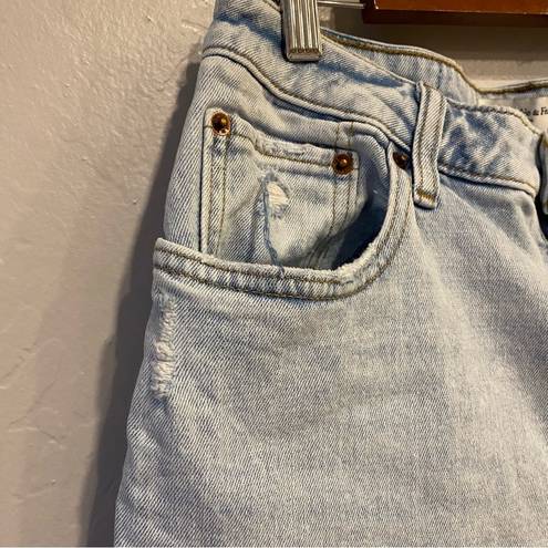 Abercrombie & Fitch Curve Love Distressed High Rise Mom Jeans Size 28