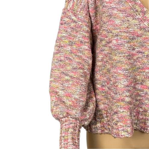 Pilcro /ANTHROPOLOGIE “Deep V Sweater” in color “Spacedye Combo”. Size Small. EUC