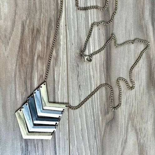 Madewell  | Gold Silver Gunmetal Chevron Pendant Necklace