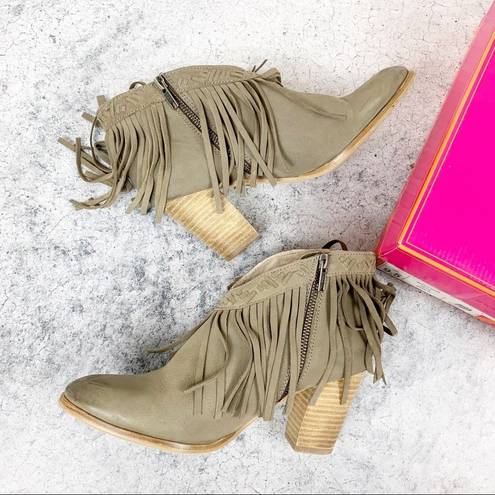 Seychelles  World Tour Booties Fringe in Taupe