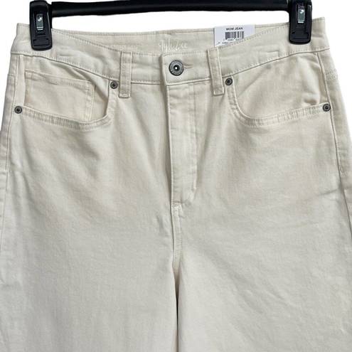 Style & Co  SZ 10 Straight Leg Mom Jeans High-Rise Stretch Pockets Zip-Fly Beige