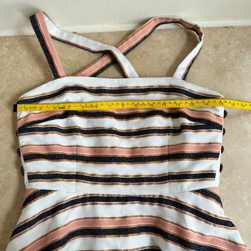 Hutch  Tiffany Striped Jacquard Sleeveless Fit Flare Womens Size 4 Midi Pockets