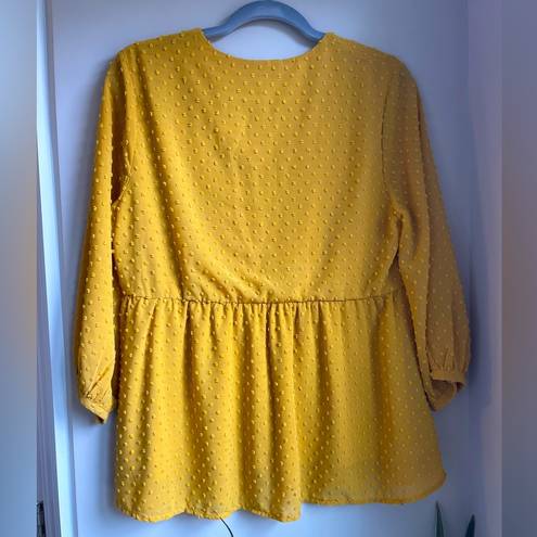 Bohme  | Antionette Alma Polka Dot Peplum Blouse in Mustard Size Medium