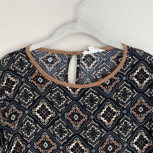 THML  Anthropologie Top Boho Flair Sleeve Geometric Jacquard Size Medium