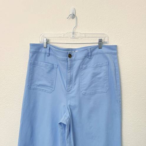 Loft [] Periwinkle Blue Palmer Wide Leg Patch Pocket High Rise Twill Pants Sz 16