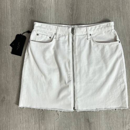 Rag and Bone nwd //  “anna” denim full zip mini skirt w1b190628wht