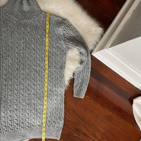 Pretty Little Thing Grey Cable Knit Sweater Long Turtleneck Cozy