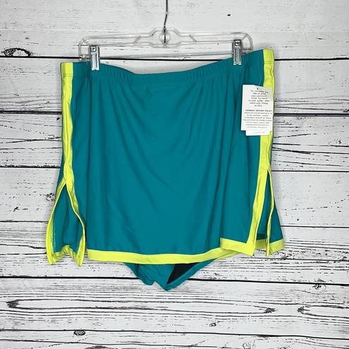 Blair  NWT Sz 26W Blue & Green Stripe 2 Pc. Bathing Suit Tankini Top & Swim Skirt