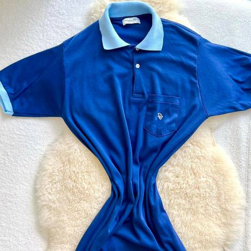 Dior 🤍VINTAGE RARE CHRISTAIN  BLUE & LIGHT BLUE POLO TSHIRT DRESS WITH POCKET & BOWS🤍