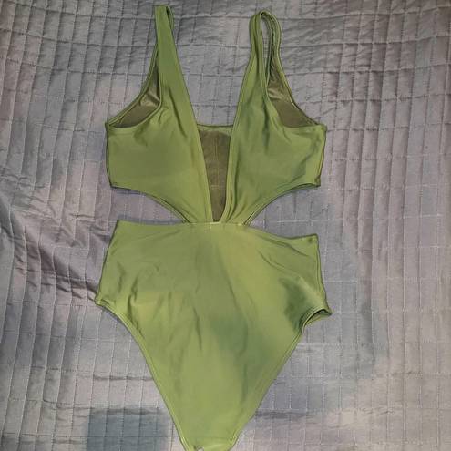 Aerie Large  cut out one piece swim suit in Olive