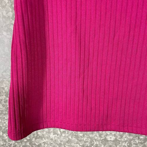 Joanna Plus Womens Vintage Pink Ribbed Short Sleeve Turtleneck Sweater