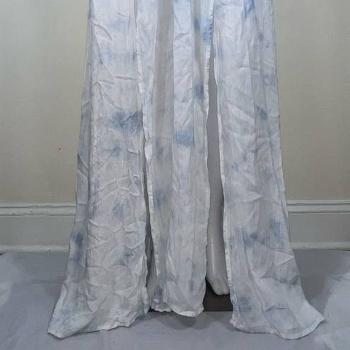 Boho Me  Blue & White Cloud Pattern Dress 2X/3X