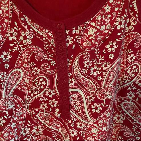 Tommy Hilfiger  XLarge Cranberry Paisley Tank with Buttons in front