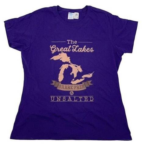 Krass&co Port &  Womens Graphic Shirt Great Lakes Shark Free Unsalted Purple XL