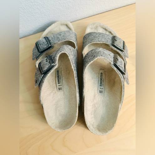 Birkenstock  Arizona Happy Lamb Comfort Wool Size 40 Gray women’s 9 men’s 7