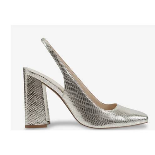 Marc Fisher NEW  Onna Square Toe Block Heel Pumps in Gold