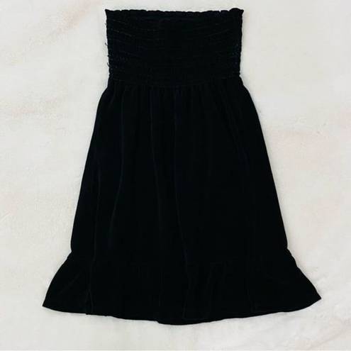 Juicy Couture  | Smocked Mini Black Velour Tube Terrycloth Dress Size P